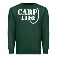 Sports Green carp life funny fish fishing Premium Sweatshirt - artisFamous