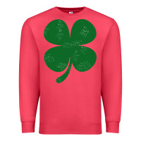 Cardinal distressed green four leaf clover Premium Sweatshirt - artisFamous