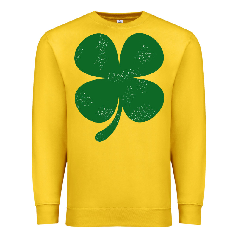 Distressed Green Four Leaf Clover Premium Sweatshirt by artisFamous | Teevron