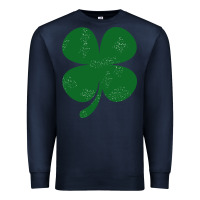 Navy distressed green four leaf clover Premium Sweatshirt - artisFamous