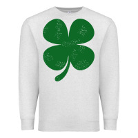 Oatmeal Heather distressed green four leaf clover Premium Sweatshirt - artisFamous