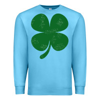 Ocean Blue distressed green four leaf clover Premium Sweatshirt - artisFamous