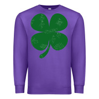 Purple distressed green four leaf clover Premium Sweatshirt - artisFamous