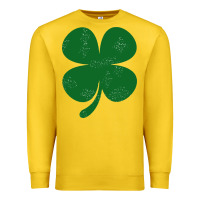 Lemon distressed green four leaf clover Premium Sweatshirt - artisFamous