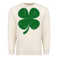 Sandshell distressed green four leaf clover Premium Sweatshirt - artisFamous