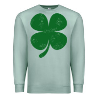 Seafoam distressed green four leaf clover Premium Sweatshirt - artisFamous