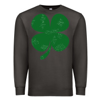 Smoke distressed green four leaf clover Premium Sweatshirt - artisFamous