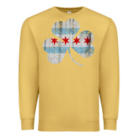 Antique Gold irish chicago flag shamrock Premium Sweatshirt - artisFamous