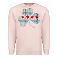 Pale Pink irish chicago flag shamrock Premium Sweatshirt - artisFamous