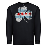 Black irish chicago flag shamrock Premium Sweatshirt - artisFamous