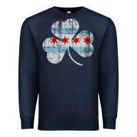 Navy irish chicago flag shamrock Premium Sweatshirt - artisFamous