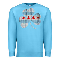 Ocean Blue irish chicago flag shamrock Premium Sweatshirt - artisFamous