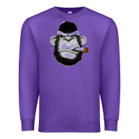 Purple Monkey Smoking Premium Sweatshirt - artisFamous