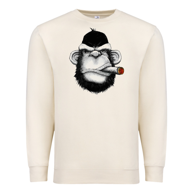 Monkey Smoking Premium Sweatshirt by artisFamous | Teevron