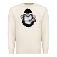 Sandshell Monkey Smoking Premium Sweatshirt - artisFamous