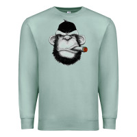 Seafoam Monkey Smoking Premium Sweatshirt - artisFamous