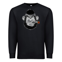 Black Monkey Smoking Premium Sweatshirt - artisFamous