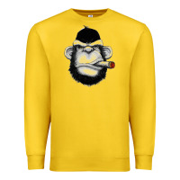 Lemon Monkey Smoking Premium Sweatshirt - artisFamous