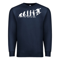 Navy Snowboarding Evolution | Snowboard Mountain Winter Premium Sweatshirt - artisFamous