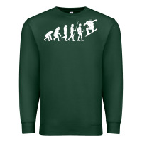 Sports Green Snowboarding Evolution | Snowboard Mountain Winter Premium Sweatshirt - artisFamous