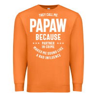 Carrot Mens They Call Me Papaw Because Partner In Crime - Dad & Grandpa Birth Premium Sweatshirt - artisFamous