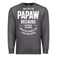Charcoal Heather Mens They Call Me Papaw Because Partner In Crime - Dad & Grandpa Birth Premium Sweatshirt - artisFamous