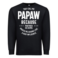 Black Mens They Call Me Papaw Because Partner In Crime - Dad & Grandpa Birth Premium Sweatshirt - artisFamous