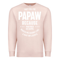 Pale Pink Mens They Call Me Papaw Because Partner In Crime - Dad & Grandpa Birth Premium Sweatshirt - artisFamous