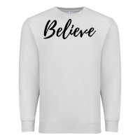 Dove Grey believe Premium Sweatshirt - artisFamous