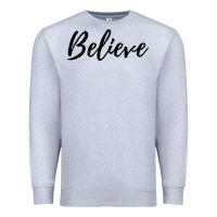 Heather Grey believe Premium Sweatshirt - artisFamous