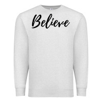 Oatmeal Heather believe Premium Sweatshirt - artisFamous