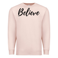 Pale Pink believe Premium Sweatshirt - artisFamous