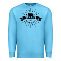 Ocean Blue camper vintage retro Premium Sweatshirt - artisFamous