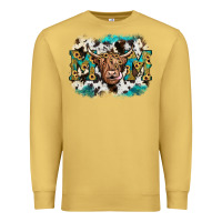 Antique Gold highland cow mom Premium Sweatshirt - JahusDesignShop