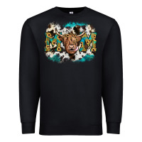 Black highland cow mom Premium Sweatshirt - JahusDesignShop