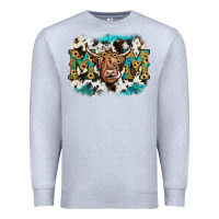 Heather Grey highland cow mom Premium Sweatshirt - JahusDesignShop