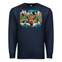 Navy highland cow mom Premium Sweatshirt - JahusDesignShop