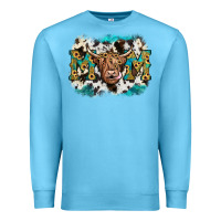 Ocean Blue highland cow mom Premium Sweatshirt - JahusDesignShop