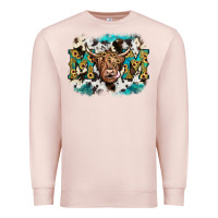 Pale Pink highland cow mom Premium Sweatshirt - JahusDesignShop