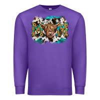 Purple highland cow mom Premium Sweatshirt - JahusDesignShop