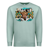 Seafoam highland cow mom Premium Sweatshirt - JahusDesignShop