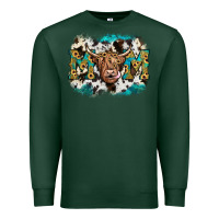 Sports Green highland cow mom Premium Sweatshirt - JahusDesignShop