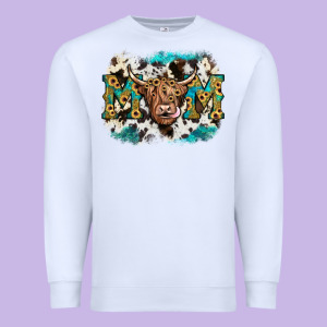 Highland Cow Mom Premium Sweatshirt Designed By Jahusdesignshop