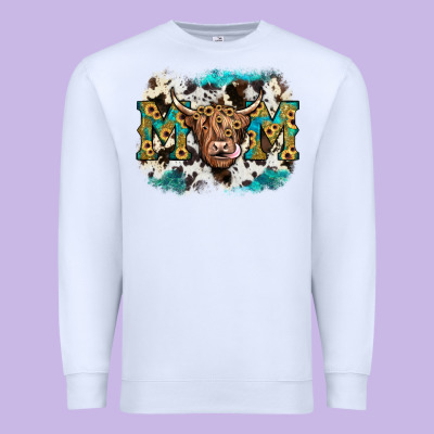 Highland Cow Mom Premium Sweatshirt Designed By Jahusdesignshop