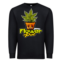 Black flower pot funny weed Premium Sweatshirt - artisFamous