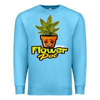 Ocean Blue flower pot funny weed Premium Sweatshirt - artisFamous