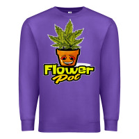 Purple flower pot funny weed Premium Sweatshirt - artisFamous