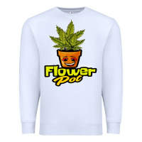 White flower pot funny weed Premium Sweatshirt - artisFamous