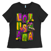 Black mardi gras louisiana Ladies Tee - FaDigitalArtStudio