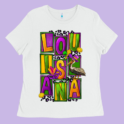 Mardi Gras Louisiana Ladies Tee Designed By Fadigitalartstudio